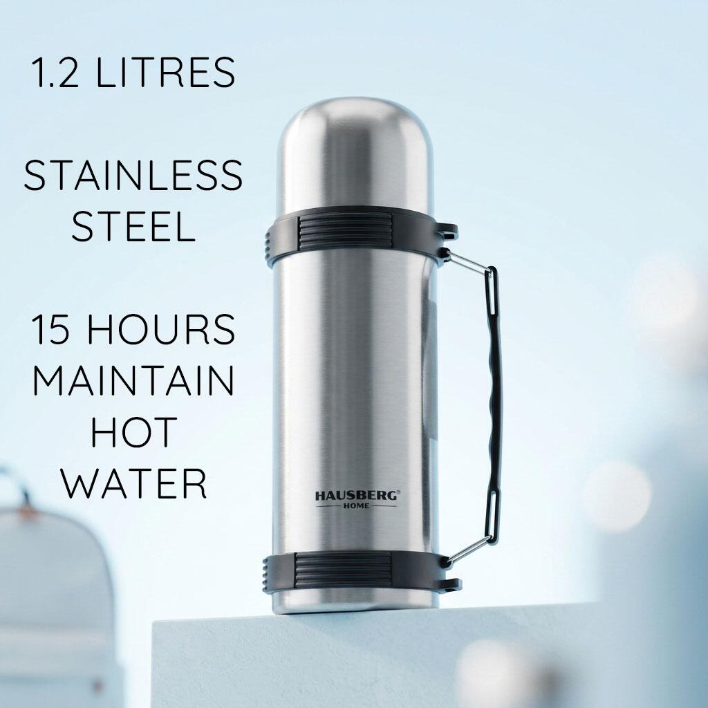 HAUSBERG HB-H1455 termos, 1200 ml űrtartalom, rozsdamentes acél