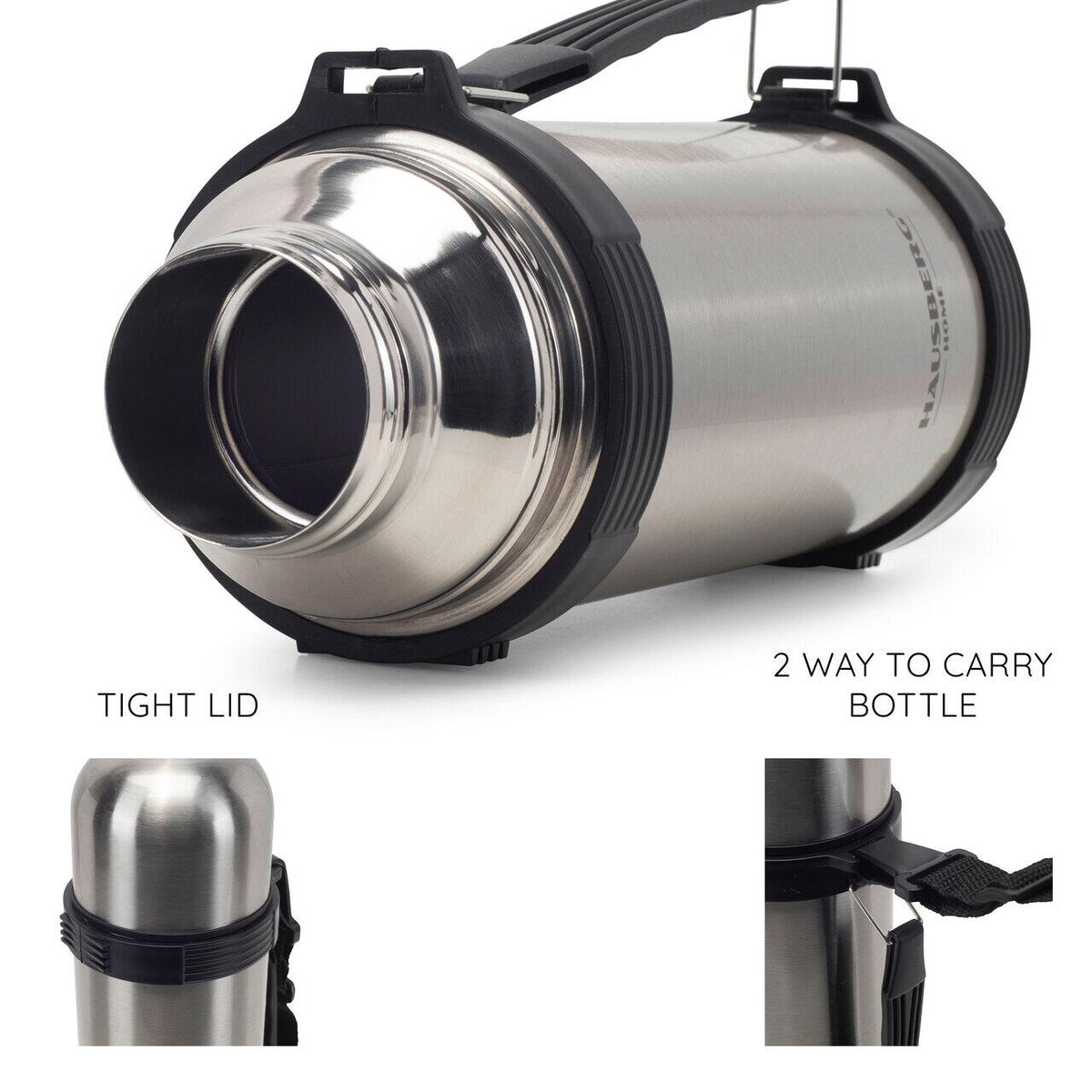 HAUSBERG HB-H1455 termos, 1200 ml űrtartalom, rozsdamentes acél