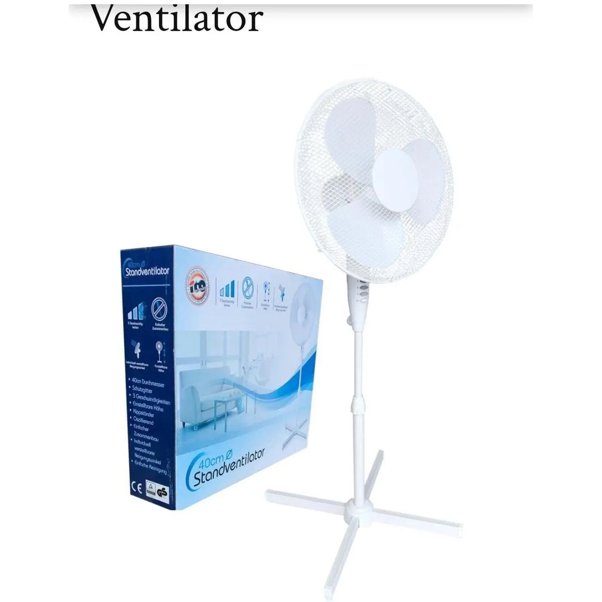 Állóventilátor VEN-2, 50W, 40 inch, 3 sebességfokozat, állítható magasság