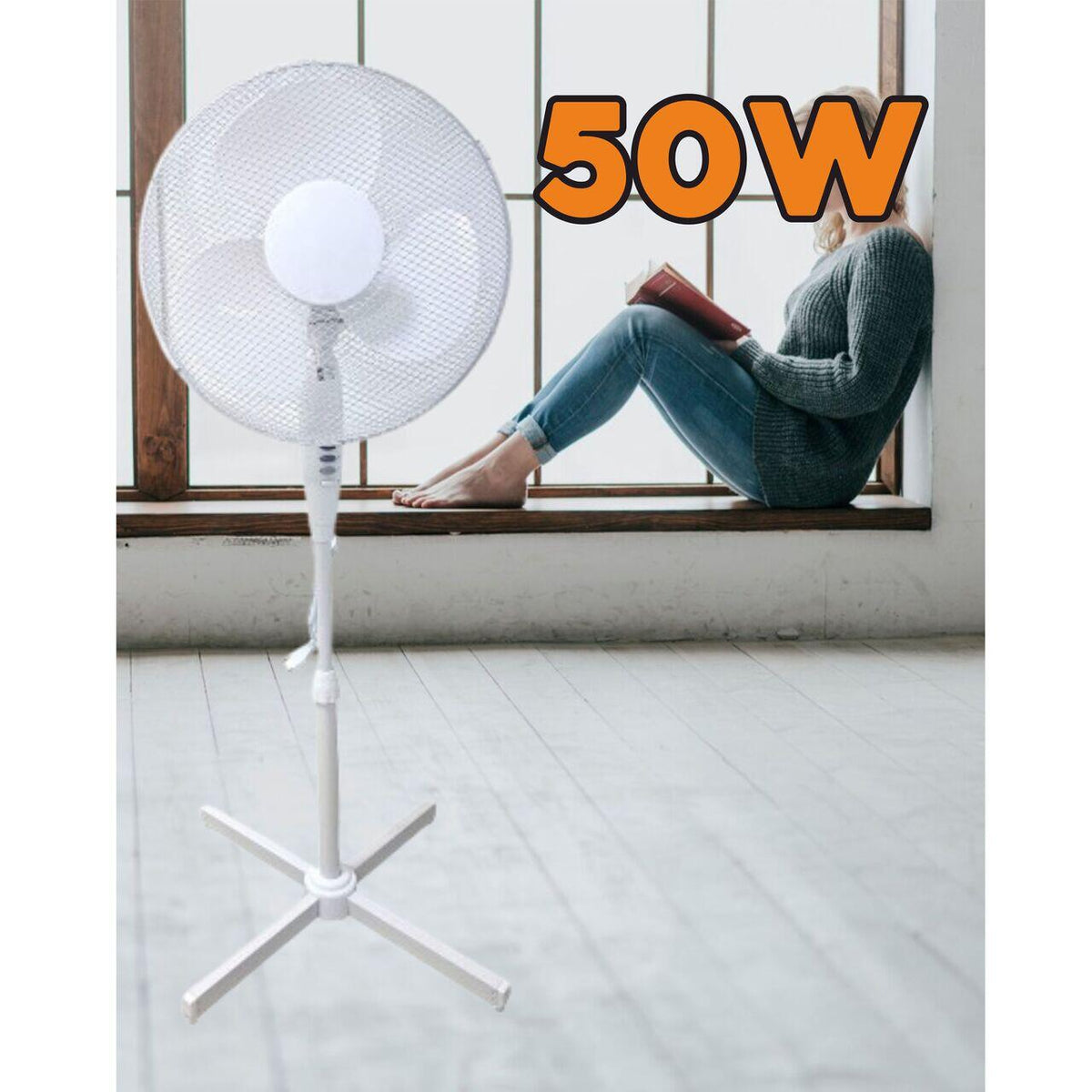 Állóventilátor VEN-2, 50W, 40 inch, 3 sebességfokozat, állítható magasság