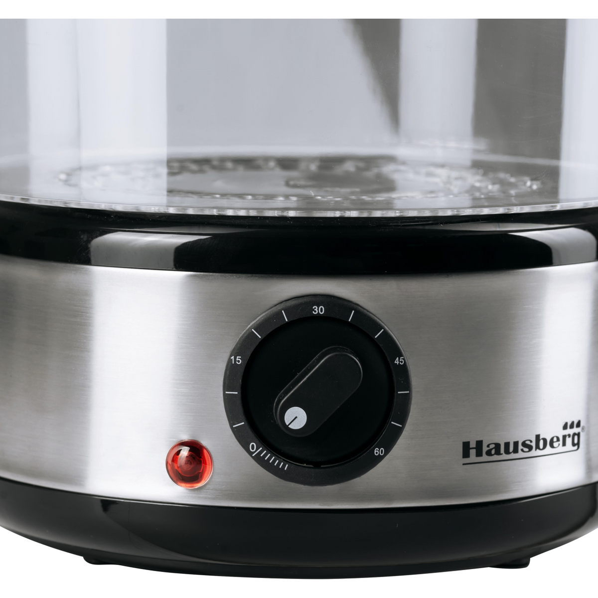 Hausberg HB-1355 gőzfőző, 400 W teljesítmény, 7,2 l, 3 kivehető tálca, űrtartalom: 2,4 l/tálca, ezüst színű