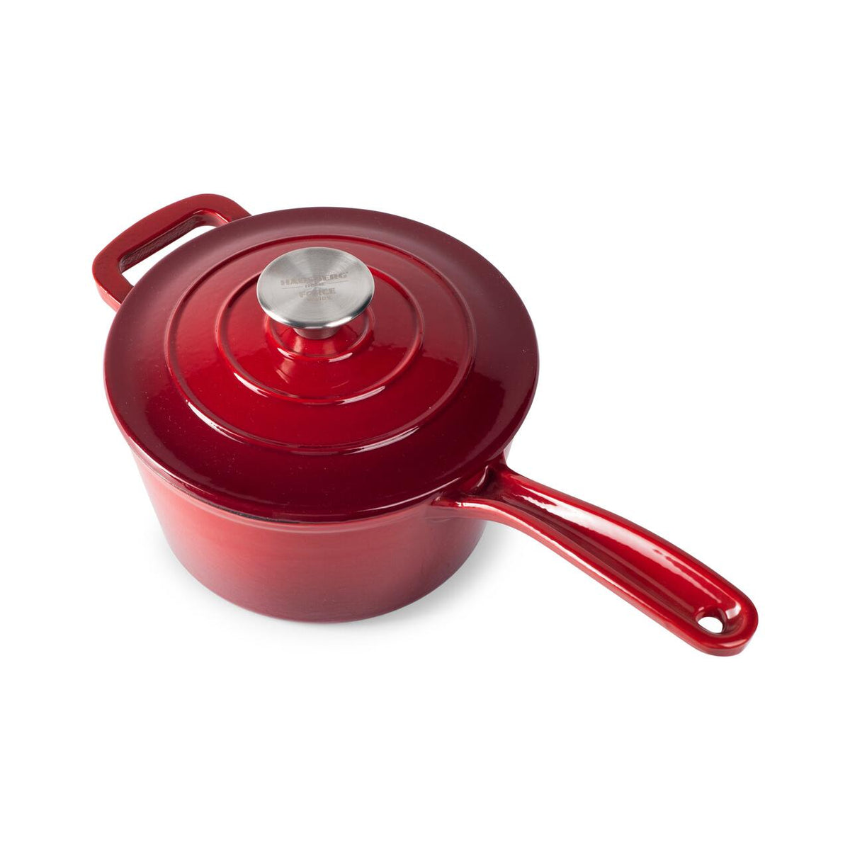 Hausberg HB-H751RS Zománcozott Öntöttvas Lábas Fedővel, 19 cm, 1,9 l, Indukciós és Sütőben is Használható