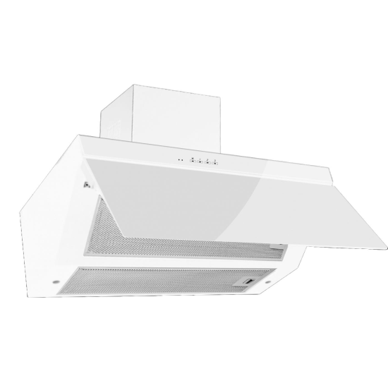 Hausberg HB-1275AB dekoratív beépíthető páraelszívó, 60 cm, 450 m³/h elszívási teljesítmény, alumínium szűrő, fehér