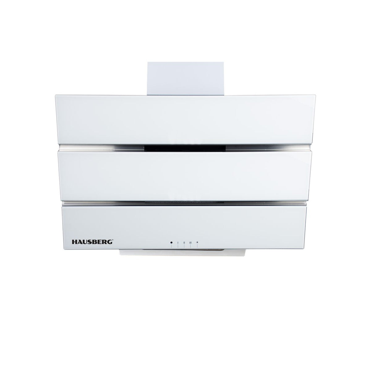 HAUSBERG HB-1820AB dekoratív beépíthető páraelszívó, 112 W, üveg test, LED, 450 m³/h elszívási teljesítmény, 60 cm, fehér