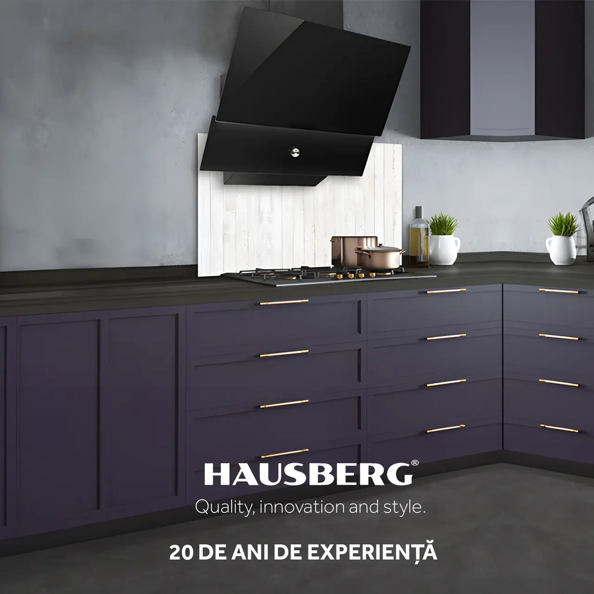Hausberg HB-2285NG dekoratív beépíthető páraelszívó, 163W, alumínium szűrő, maximális elszívási teljesítmény 650 m3/h, 60 cm, fekete