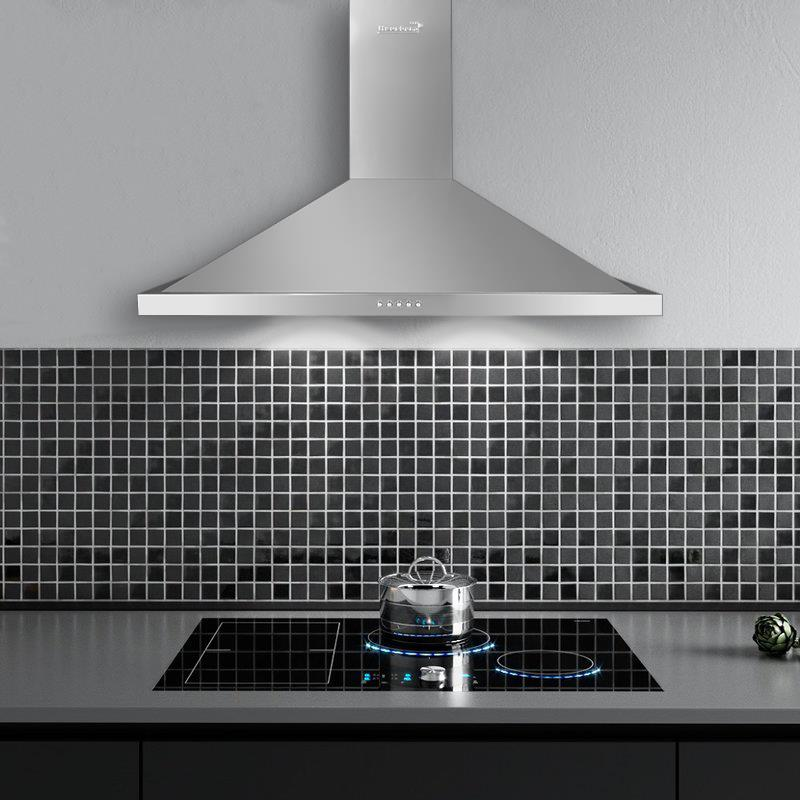 Hausberg HB-1360 dekoratív beépíthető páraelszívó, 650 m3/h elszívási teljesítmény, 1 motor, 90 cm, inox