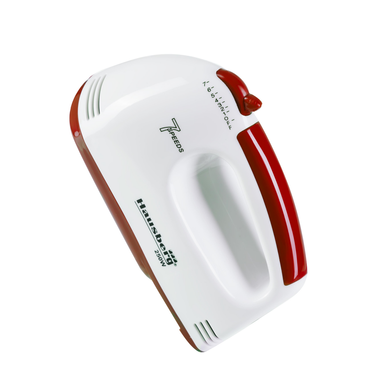 Hausberg HB-4112RS kézi mixer, fehér/piros, 250 W, 7 sebességfokozat