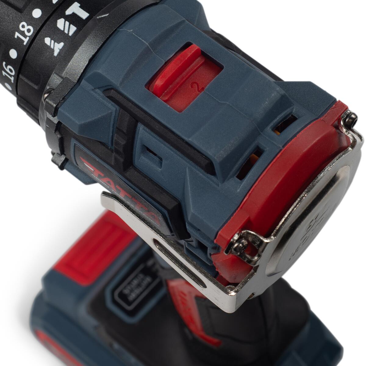 Tatta TD5320 Elektromos fúrógép, 21V, 1300W, 30 Nm, 0-3000 RPM, 10 mm-es tokmány, 2 akkumulátorral